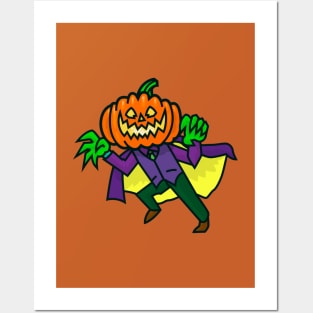 Jack O'Lantern in a Cape Posters and Art